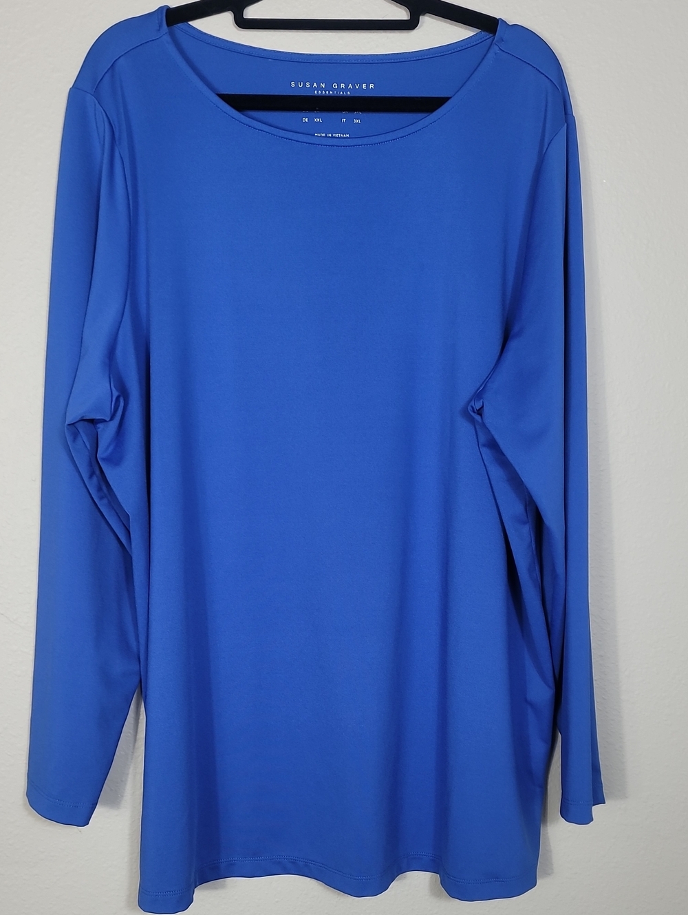 Susan Graver Liquid Knit Tunic Top Size 2X Blue